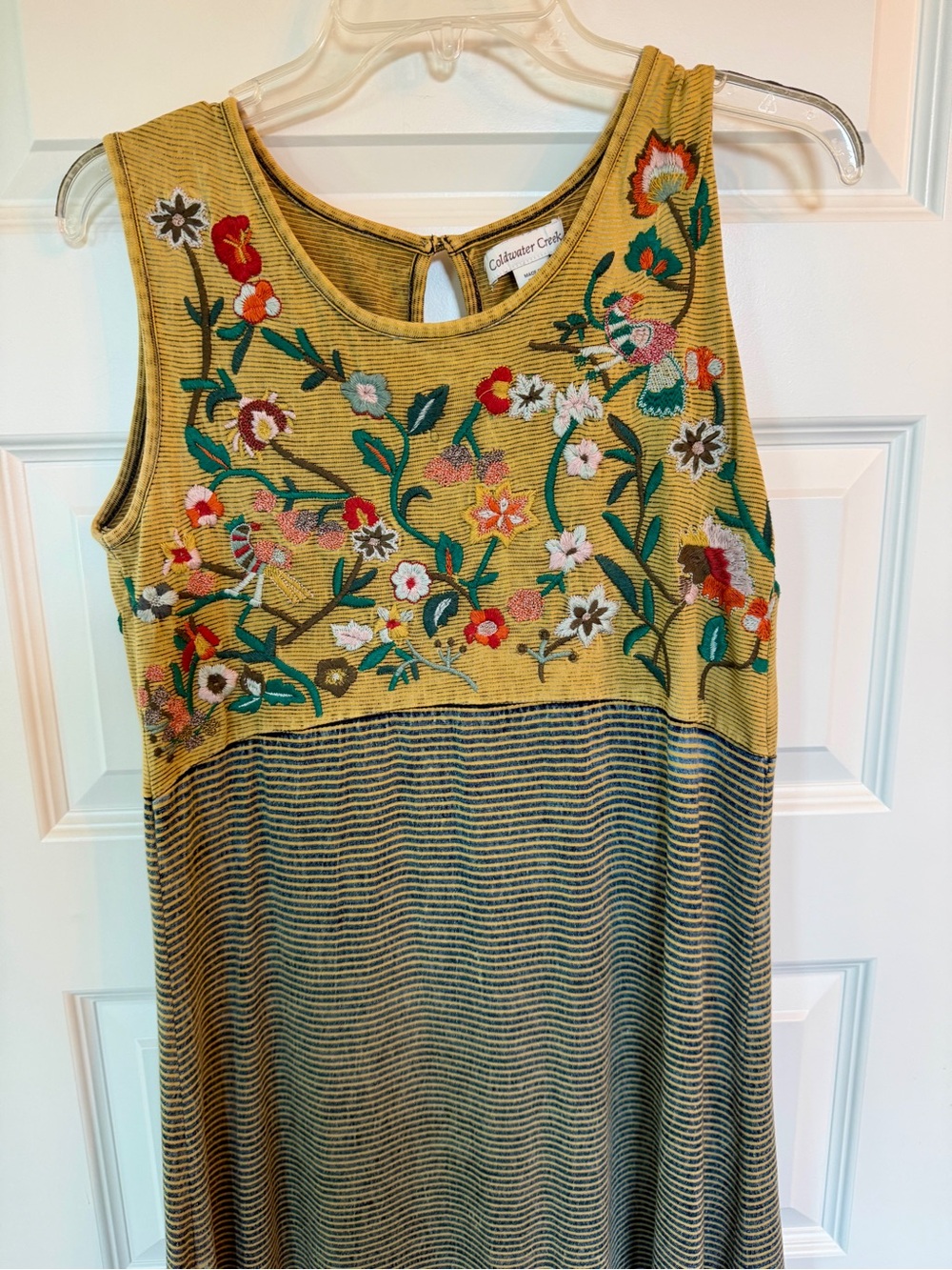 Coldwater Creek Embroidered Indigo Dreams Dress  PSmall